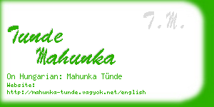 tunde mahunka business card