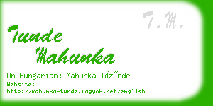 tunde mahunka business card